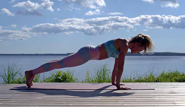 A woman working out